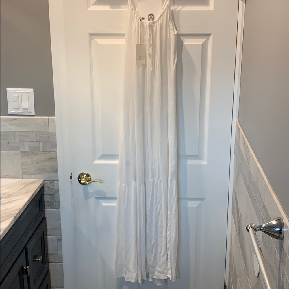 Brand new white and gold maxi dress never worn
